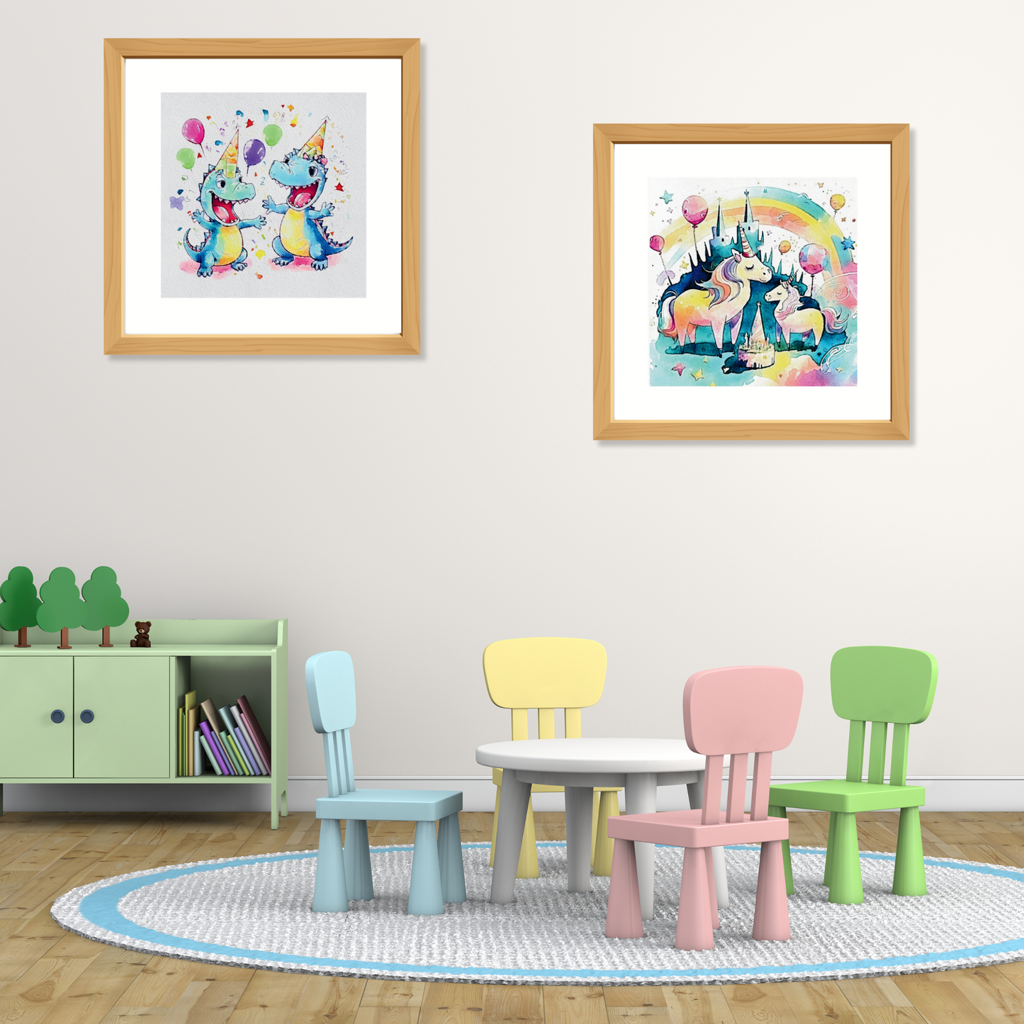 Unicorn Watercolour Blank Birthday Card or Print