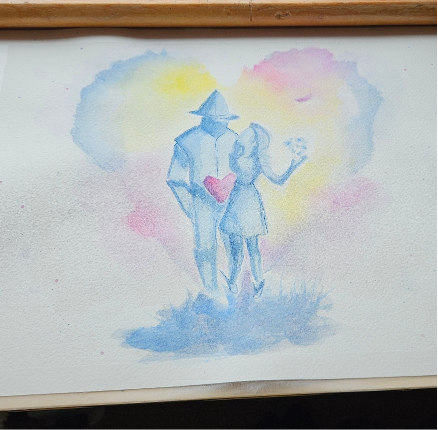 10th Anniversary, Tin/Diamond Anniversary Original Watercolour, Hand Painted - Blank Greetings Card