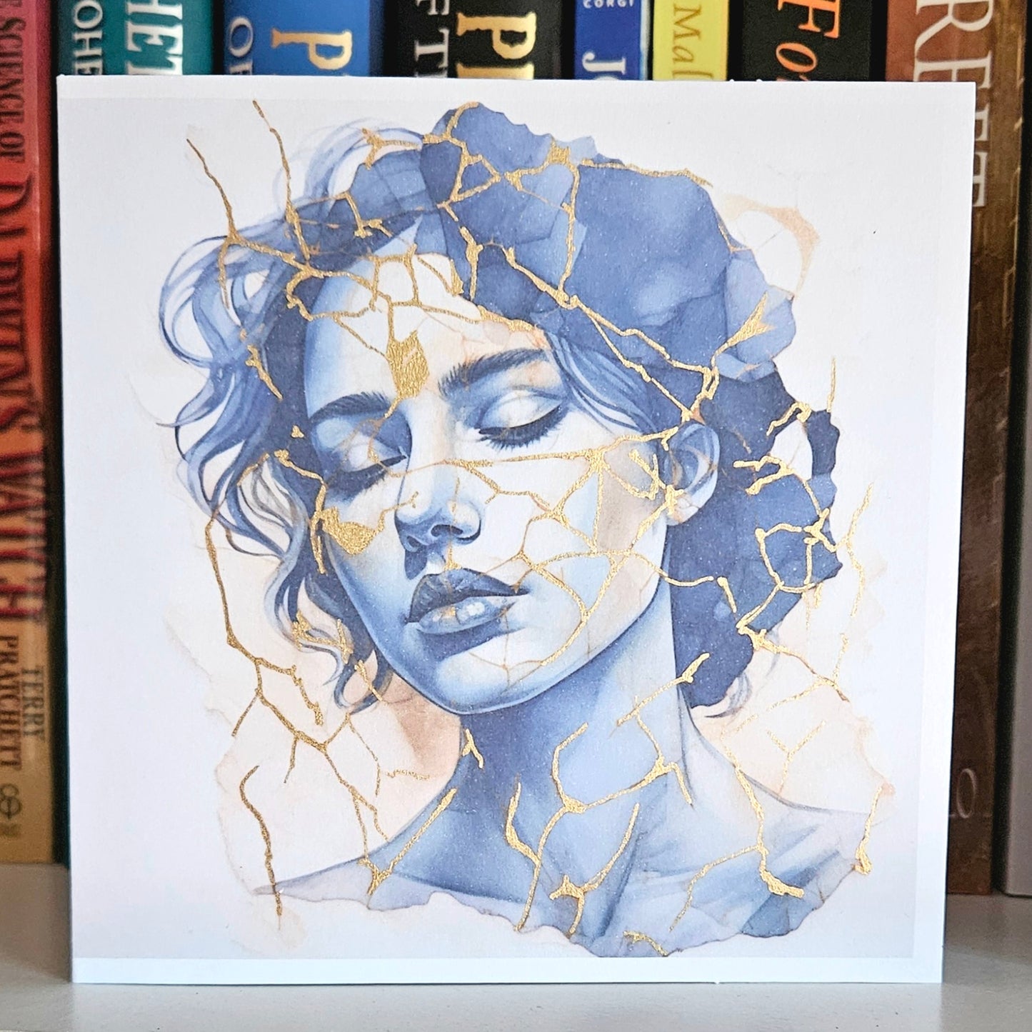 A Portrait in Blue (gold/no gold)