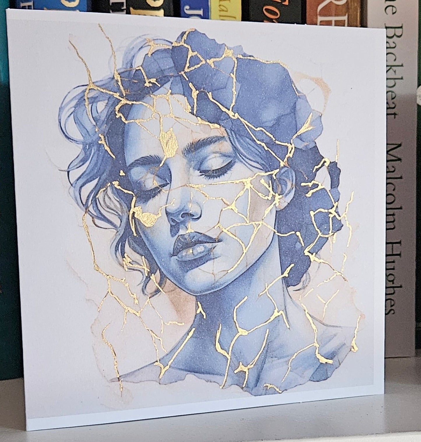 A Portrait in Blue (gold/no gold)