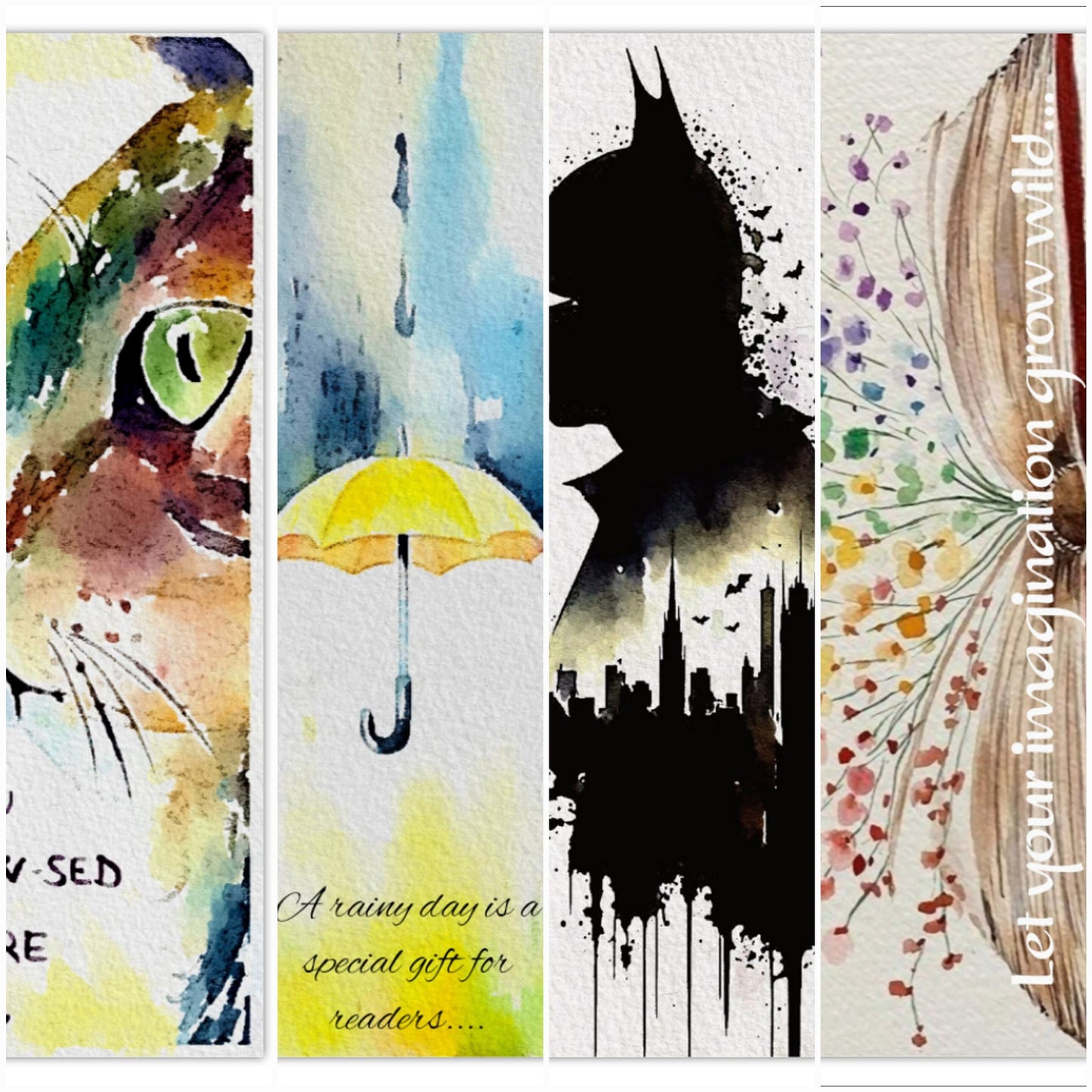 Handpainted Bookmarks (printed set of 4)