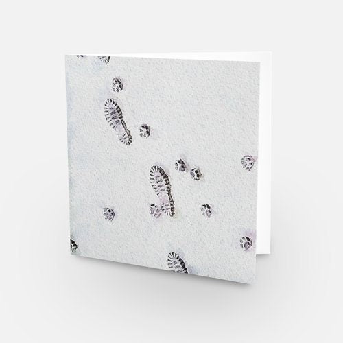 Pawprint in the Snow - Blank Card