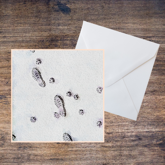 Pawprint in the Snow - Blank Card