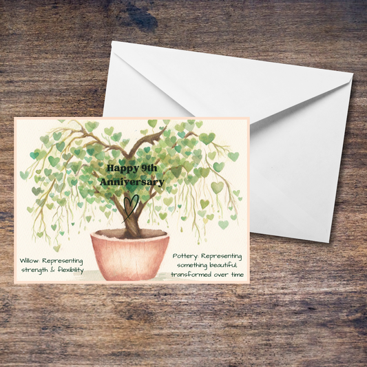 9th wedding anniversary - Blank Card