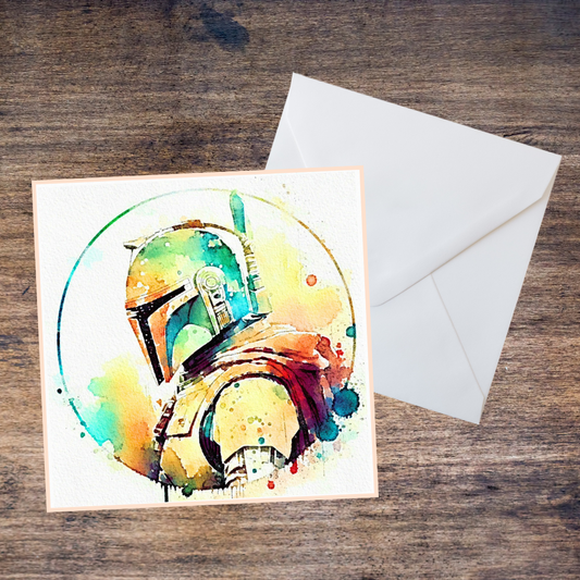 Watercolour Is The Way (Mandalorian Fan Art) - Blank Card