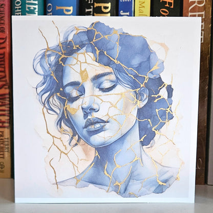 A Portrait in Blue (gold/no gold)