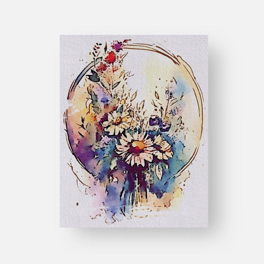 Wildflowers Wreath - Blank Card