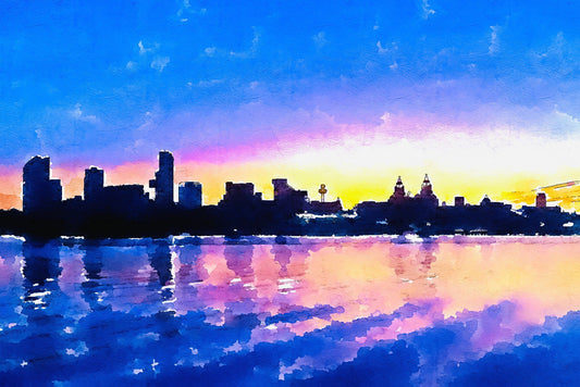 Liverpool Skyline at Sunrise - Blank Card