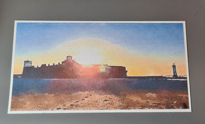 Fort Perch Rock & New Brighton Lighthouse - Watercolour Print