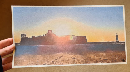 Fort Perch Rock & New Brighton Lighthouse - Watercolour Print