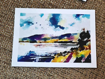 Lake Landscape - Set of 4 postcards (Llyn Tegid/Bala Lake) Autumn//Winter//Spring//Summer - seasons on the lake