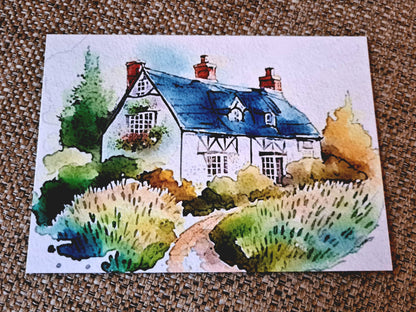 English Cottages - Set of 4 postcards