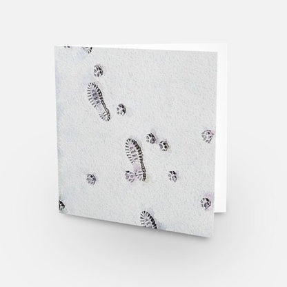 Pawprint in the Snow - Blank Card