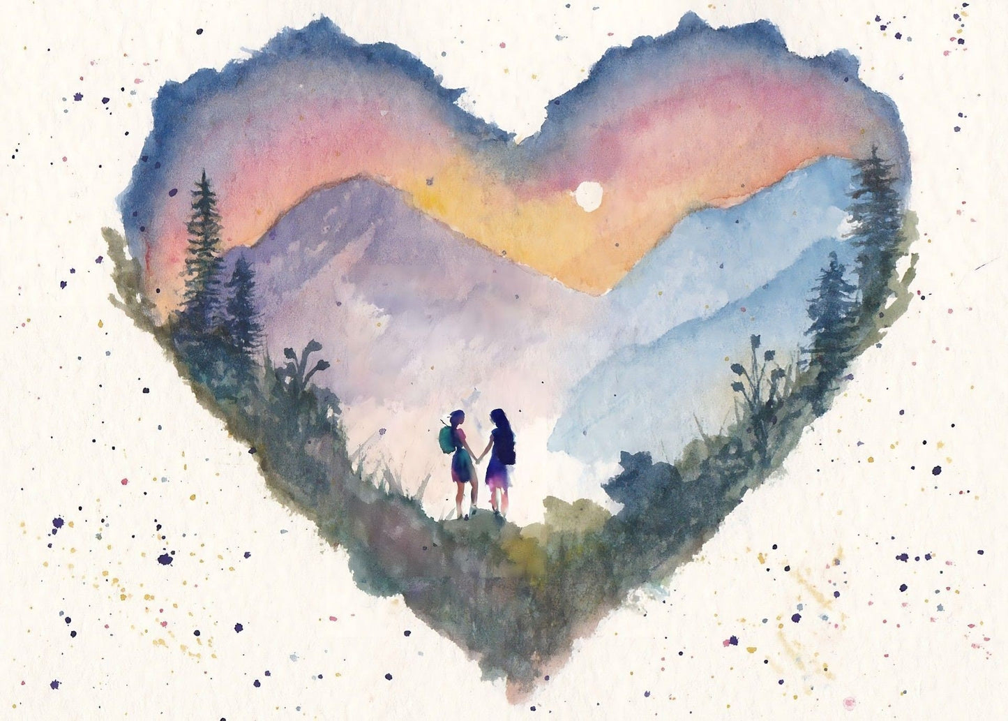 "Together, We Can Climb Mountains"  - Large Blank Greetings Card