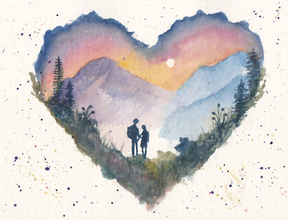 "Together, We Can Climb Mountains"  - Large Blank Greetings Card