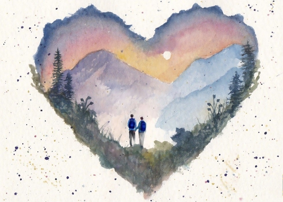 "Together, We Can Climb Mountains"  - Large Blank Greetings Card