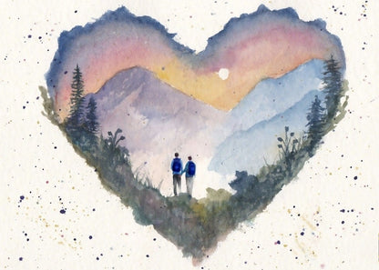 "Together, We Can Climb Mountains"  - Large Blank Greetings Card